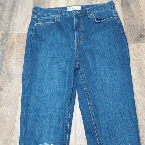 Free People High Rise Stretch Skinny Jeans Sz 30R Dark Wash 61855-16515125 - Picture 6 of 16